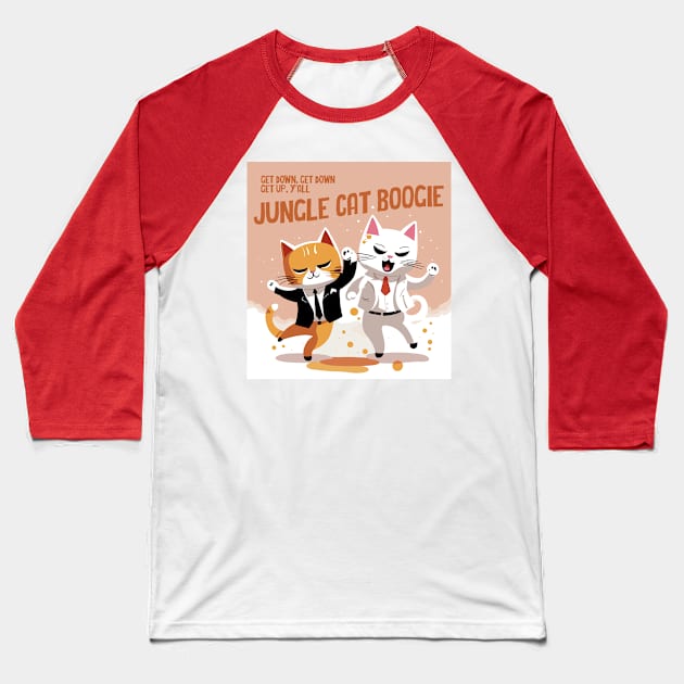 jungle cat dance Baseball T-Shirt by Kingrocker Clothing